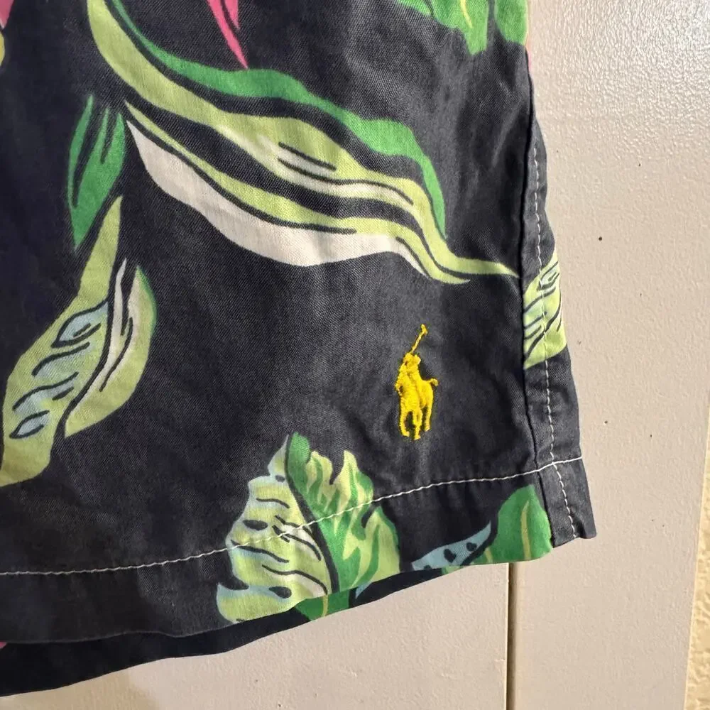 Polo Ralph Lauren Swim Trunks Mens Large Hawaiian Hula Floral Beach Surfer Large